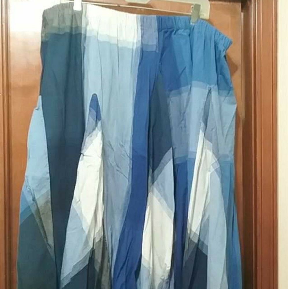 Vintage Plaid Pinup Swing Skirt Blue and White